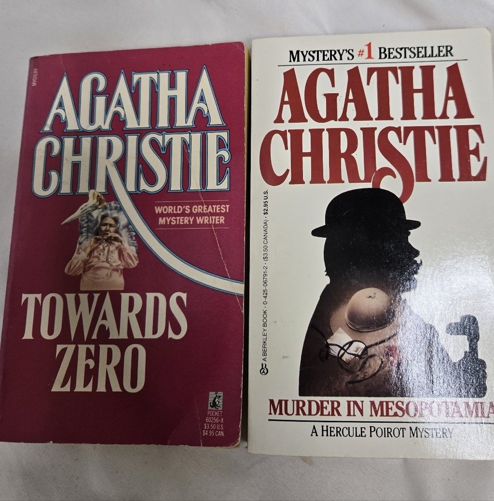 AGATHA CHRISTIE Murder In Mesopotamia and‎ Towards Zero novels mystery books vtg